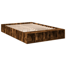vidaXL füstös tölgyszínű szerelt fa ágykeret 140 x 200 cm ágy és ágykellék