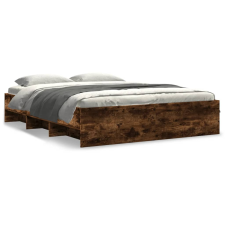 vidaXL füstös tölgyszínű szerelt fa ágykeret 150 x 200 cm ágy és ágykellék