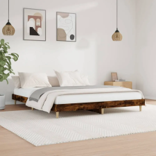 vidaXL füstös tölgyszínű szerelt fa ágykeret 150 x 200 cm ágy és ágykellék
