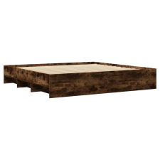 vidaXL füstös tölgyszínű szerelt fa ágykeret 180 x 200 cm (3295636) ágy és ágykellék