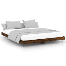 vidaXL füstös tölgyszínű szerelt fa ágykeret 200 x 200 cm (832218) ágy és ágykellék