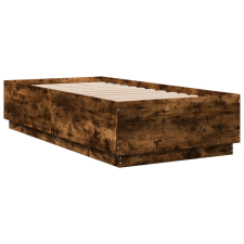 vidaXL füstös tölgyszínű szerelt fa ágykeret 75 x 190 cm (3209762) ágy és ágykellék