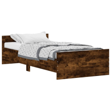 vidaXL füstös tölgyszínű szerelt fa ágykeret 90 x 190 cm (835943) ágy és ágykellék