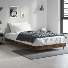 vidaXL füstös tölgyszínű szerelt fa ágykeret 90 x 200 cm ágy és ágykellék