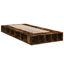 vidaXL füstös tölgyszínű szerelt fa ágykeret 90 x 200 cm (3280521) ágy és ágykellék