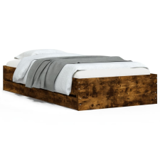 vidaXL füstös tölgyszínű szerelt fa ágykeret fiókokkal 90 x 190 cm (3207326) ágy és ágykellék