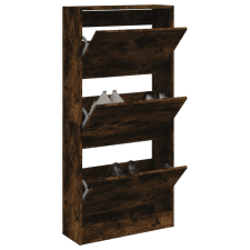 vidaXL Füstös tölgyszínű szerelt fa cipőszekrény 60 x 21 x 125,5 cm bútor