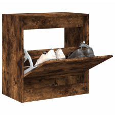 vidaXL füstös tölgyszínű szerelt fa cipőszekrény 60 x 34 x 63,5 cm bútor