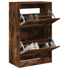vidaXL füstös tölgyszínű szerelt fa cipőszekrény 60 x 34 x 96,5 cm bútor
