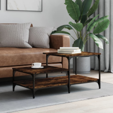 vidaXL füstös tölgyszínű szerelt fa dohányzóasztal 100 x 50,5 x 45 cm bútor