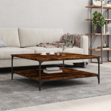 vidaXL füstös tölgyszínű szerelt fa dohányzóasztal 100x100x40 cm bútor