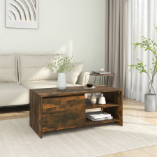 vidaXL füstös tölgyszínű szerelt fa dohányzóasztal 102 x 50 x 45 cm bútor