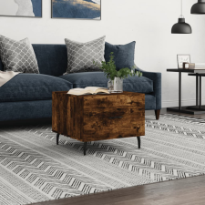 vidaXL füstös tölgyszínű szerelt fa dohányzóasztal 50 x 50 x 40 cm bútor