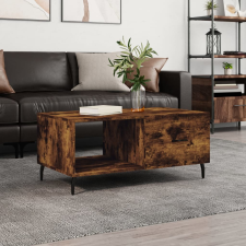 vidaXL füstös tölgyszínű szerelt fa dohányzóasztal 90 x 50 x 40 cm bútor