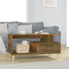 vidaXL füstös tölgyszínű szerelt fa dohányzóasztal 90x49x45 cm bútor