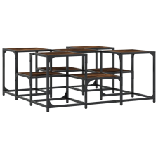 vidaXL füstös tölgyszínű szerelt fa dohányzóasztal 91 x 91 x 40 cm (839075) bútor