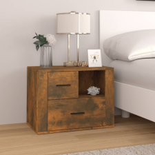 vidaXL füstös tölgyszínű szerelt fa éjjeliszekrény 60 x 36 x 45 cm bútor