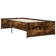 vidaXL füstös tölgyszínű szerelt fa és fém ágykeret 90 x 190 cm (845248) ágy és ágykellék