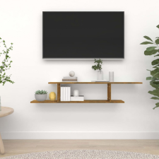 vidaXL füstös tölgyszínű szerelt fa fali TV-polc 125 x 18 x 23 cm bútor