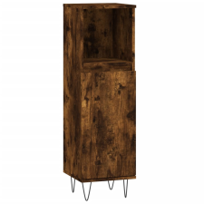 vidaXL füstös tölgyszínű szerelt fa fürdőszobaszekrény 30x30x100 cm (831561) fürdőszoba bútor