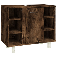 vidaXL füstös tölgyszínű szerelt fa fürdőszobaszekrény 60x32x53,5 cm (826372) fürdőszoba bútor