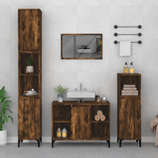vidaXL füstös tölgyszínű szerelt fa mosdószekrény 80 x 33 x 60 cm fürdőszoba bútor