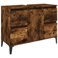 vidaXL füstös tölgyszínű szerelt fa mosdószekrény 80 x 33 x 60 cm (821281) fürdőszoba bútor