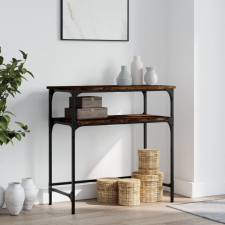 vidaXL füstös tölgyszínű szerelt fa tálalóasztal 75x35,5x75 cm bútor