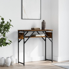 vidaXL füstös tölgyszínű szerelt fa tálalóasztal polccal 75x30x75 cm bútor