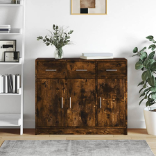 vidaXL füstös tölgyszínű szerelt fa tálalószekrény 91 x 28 x 75 cm bútor