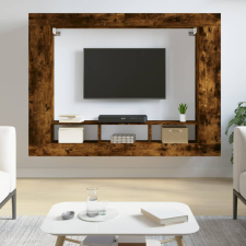 vidaXL füstös tölgyszínű szerelt fa TV-szekrény 152x22x113 cm bútor