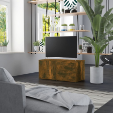 vidaXL füstös tölgyszínű szerelt fa TV-szekrény 80 x 34 x 36 cm bútor