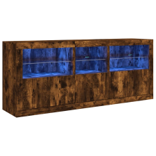 vidaXL füstös tölgyszínű tálalószekrény LED-ekkel 162 x 37 x 67 cm (3208999) bútor