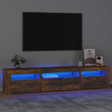 vidaXL füstös tölgyszínű TV-szekrény LED-világítással 195x35x40 cm bútor