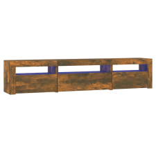 vidaXL füstös tölgyszínű TV-szekrény LED-világítással 195x35x40 cm (3152743) bútor