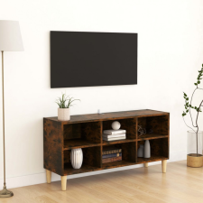 vidaXL Füstös tölgyszínű TV-szekrény tömör falábakkal 103,5x30x50 cm bútor