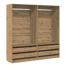 vidaXL gardróbszekrény artisan tölgy 100x50x200 cm gépelt fa (3318627) bútor