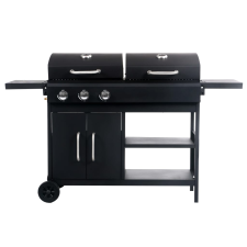 vidaXL gázüzemű és faszenes grillező 3 égővel (3051178) grillsütő