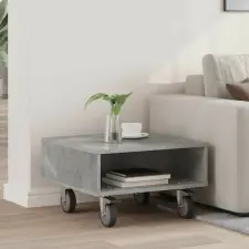 vidaXL Gördülékeny oldalasztal Beton Szürke 50 x 50 x 30 cm Faanyag bútor