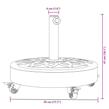 vidaXL görgős kerek napernyőtalp rúdhoz Ø38 / 48 mm 27 kg kerti bútor