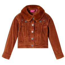 vidaXL Gyerek kabát Corduroy Cognac 116