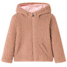 vidaXL Gyerek kapucnis kabát Teddy Light Cognac 128 gyerek kabát, dzseki