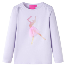 vidaXL Gyerek póló hosszú ujjú Light Lilac 104