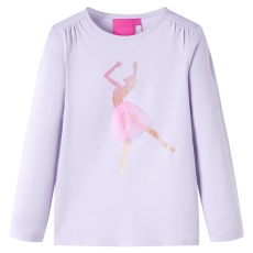 vidaXL Gyerek póló hosszú ujjú Light Lilac 116