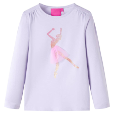 vidaXL Gyerek póló hosszú ujjú Light Lilac 128 gyerek póló