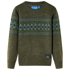 vidaXL Gyerek pulóver kötött khaki 104