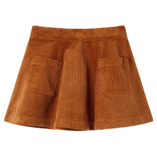vidaXL Gyerek szoknya zsebekkel Corduroy Cognac 116