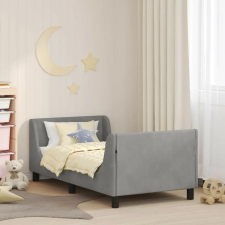 vidaXL Gyerekágy kerettel Világosszürke 80 x 160 cm Bársony gyermekágy