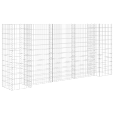 vidaXL H alakú acéldrót virágtartó gabion 260 x 40 x 120 cm (145662) kerti tárolás