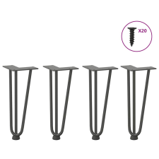 vidaXL hajcsavaros asztallábak 4 db antracit 30 cm tömör acélból bútor